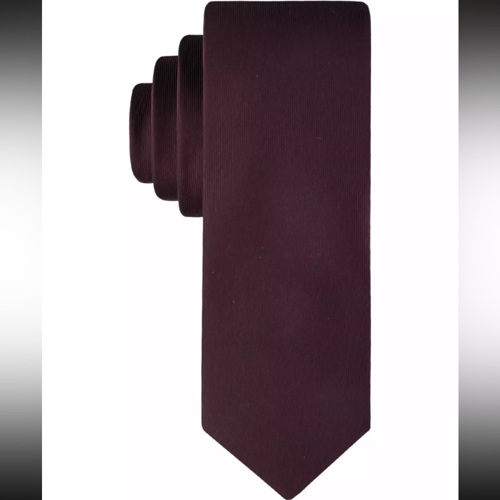 😍Calvin Klein Men's Necktie  Solid Tie Burgundy